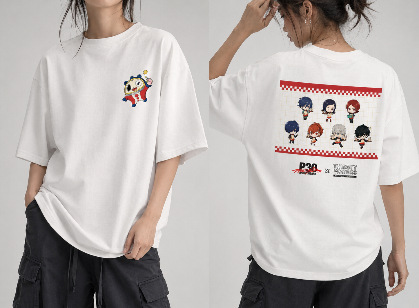 Persona 30th Anniversary x Thirsty Waters: Chibi White T-Shirt